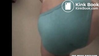 Girl fills her tight panties with shit