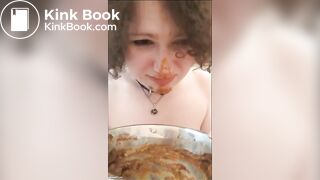 eating poop in a dog bowl