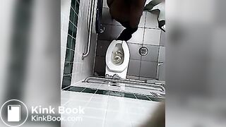 Ebony takes clothes off to piss