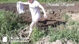 Kat dived into cow shit