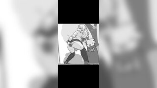 Girl shitting outside animation