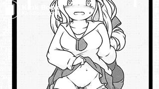 Girl shitting outside animation