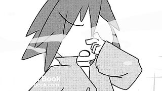 Girl shitting outside animation