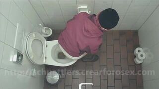 Woman has diarrhea in public toilet in cafe