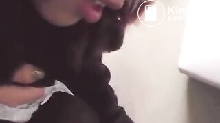 pooping in a public toilet