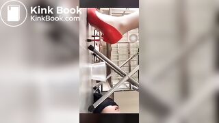 Slave live in cage and eat shit