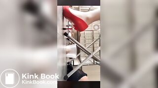 Slave live in cage and eat shit