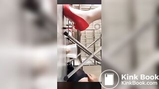 Slave live in cage and eat shit