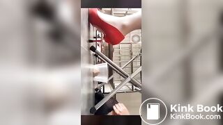 Slave live in cage and eat shit