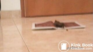 She takes a fat dump on a book