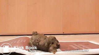 She takes a fat dump on a book
