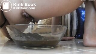 Creamy dark poo in a bowl