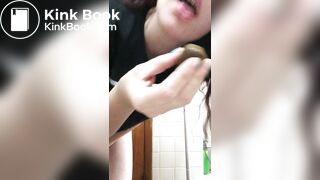 Teen playing with shit