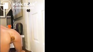 Hot blonde fucks her dirty ass with a pink dildo