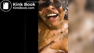 Using pee to get the poop off a bbw