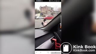 Crazy girl Shits in road