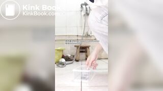 Beautiful girl poops in the toilet 86