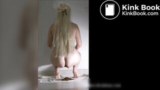 金发美女大量稀屎Blonde huge cream shit