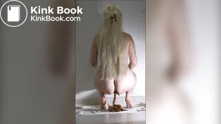 金发美女大量稀屎Blonde huge cream shit