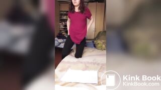Girl takes incredible huge shit