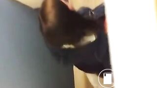 Girl shitting on toliet