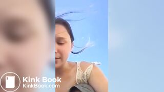 Pretty Girl Pooping Outdoors - 1