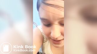 Pretty Girl Pooping Outdoors - 1