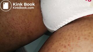 Put this lovely white cherry pattern panty on and play!