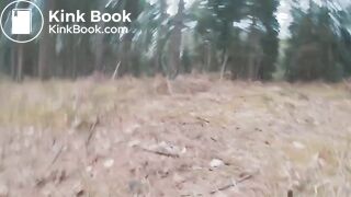 Ebony girl shitting in the forest