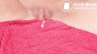 Piss and ball of poop on pussy
