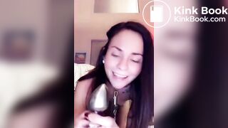 hot girl shitty anal play, licks poop off toys