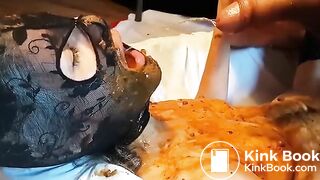 She takes a shitty cock in mouth Part2