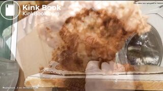 Winking asshole does big creamy shit