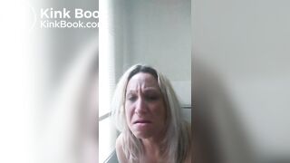 Blonde pooping hard nude