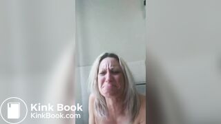 Blonde pooping hard nude