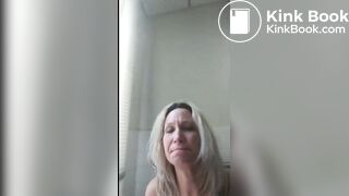 Blonde pooping hard nude