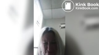 Blonde pooping hard nude
