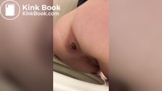 Bubble butt blonde girlfriend takes another huge poop