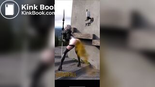 2B shits out her lava guts