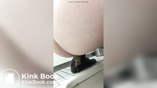 Asian girl releasing some nice fast Turds on public toi