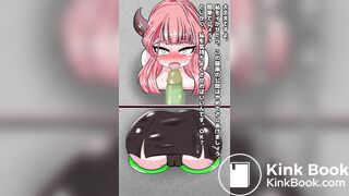 Girl farts and shits panties while giving a blowjob