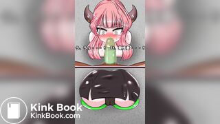 Girl farts and shits panties while giving a blowjob