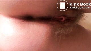 woman poping on toilet