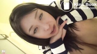 Japanese girl standing pooping