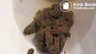 Pooping - Rear view toilet poop