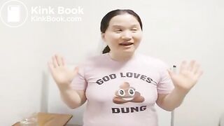 Dumb scat bitch eats her own shit