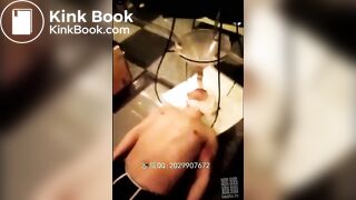 Chinese femdom scat 带着枷锁被用勺强制喂黄金 我很喜欢