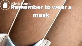 Hot girl destroy face mask with Her farts
