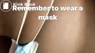 Hot girl destroy face mask with Her farts