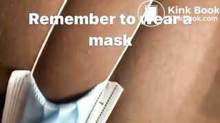 Hot girl destroy face mask with Her farts